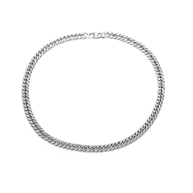 Double-woven necklace, sterling silver, for men