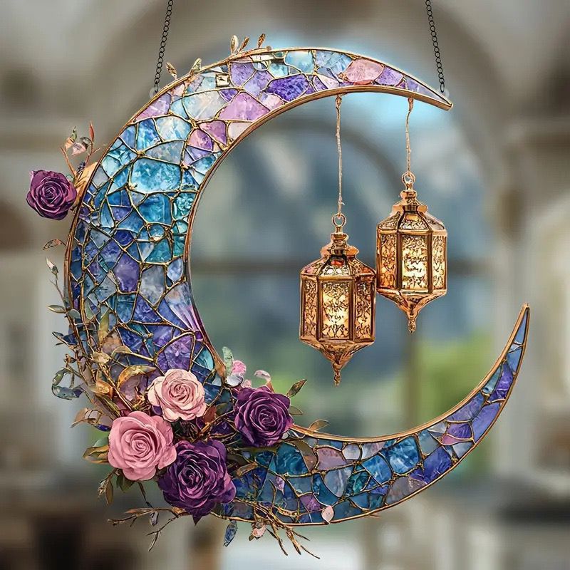 Acrylic Sun Catcher Moon Decorative Hanging Ornament