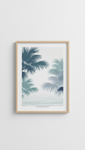 Lagoon Blue Palm Vista Print