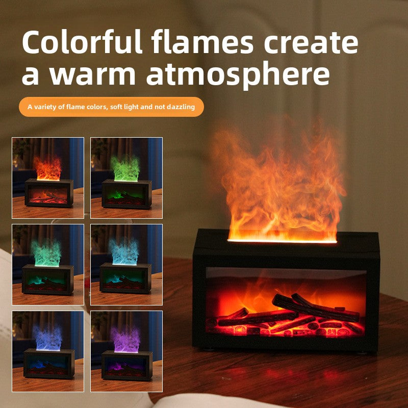 3D Flame Effect Ultrasonic Humidifier with Aromatherapy Function