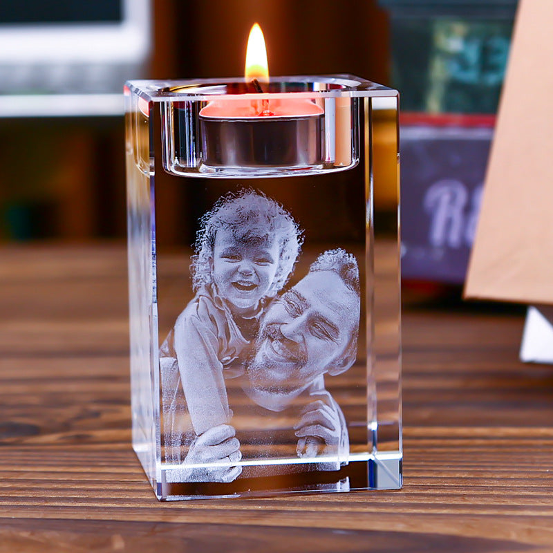 Crystal Candlestick Photo Holder Romantic Home Decor