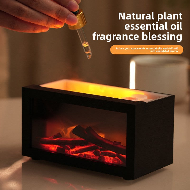 3D Flame Effect Ultrasonic Humidifier with Aromatherapy Function