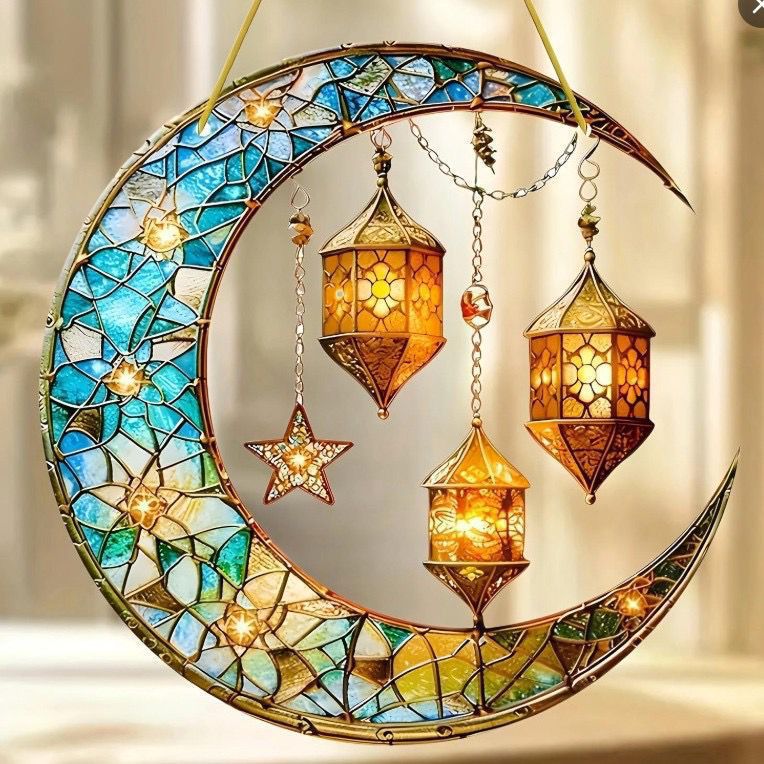 Acrylic Sun Catcher Moon Decorative Hanging Ornament