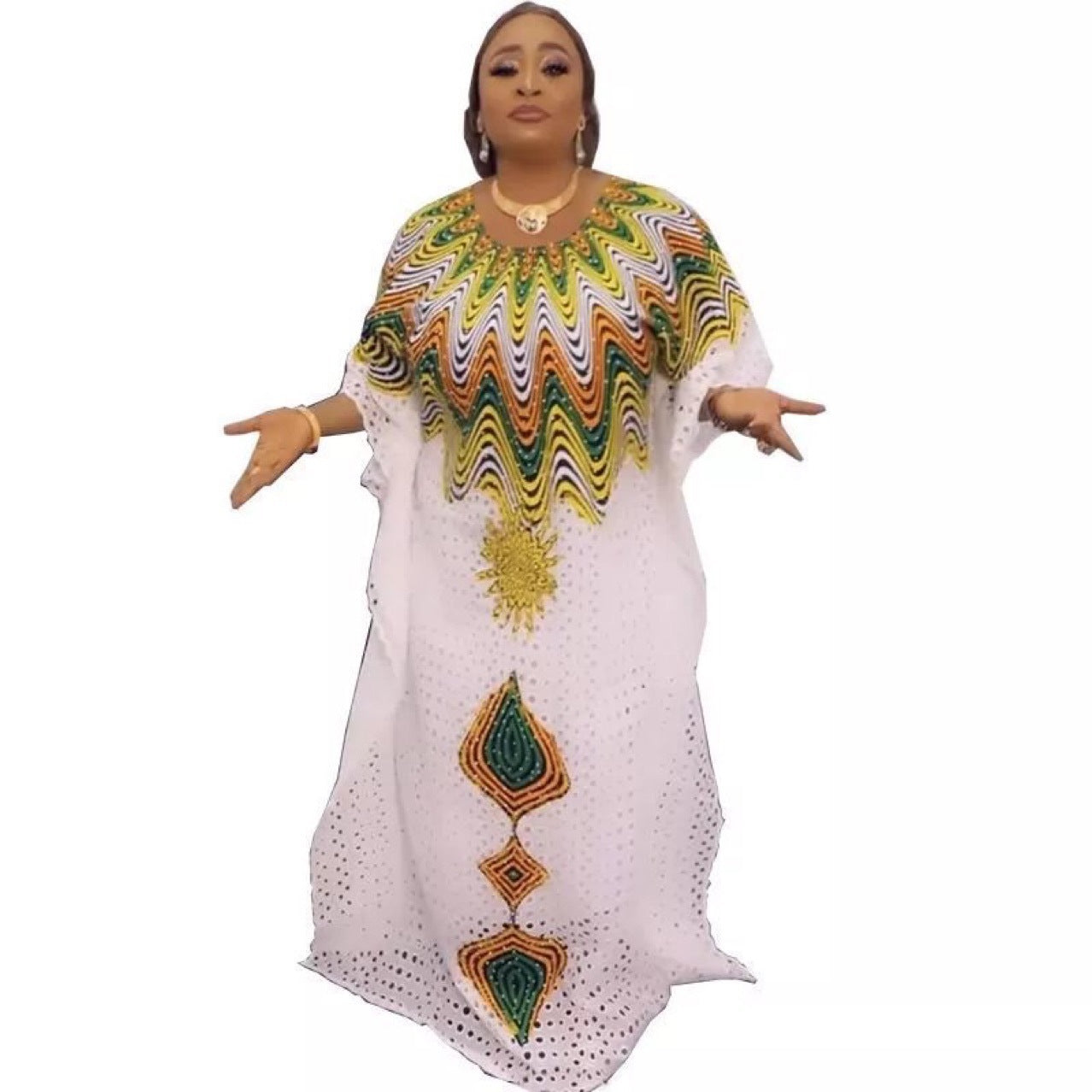 Womens Hollow Embroidery Cotton Dress