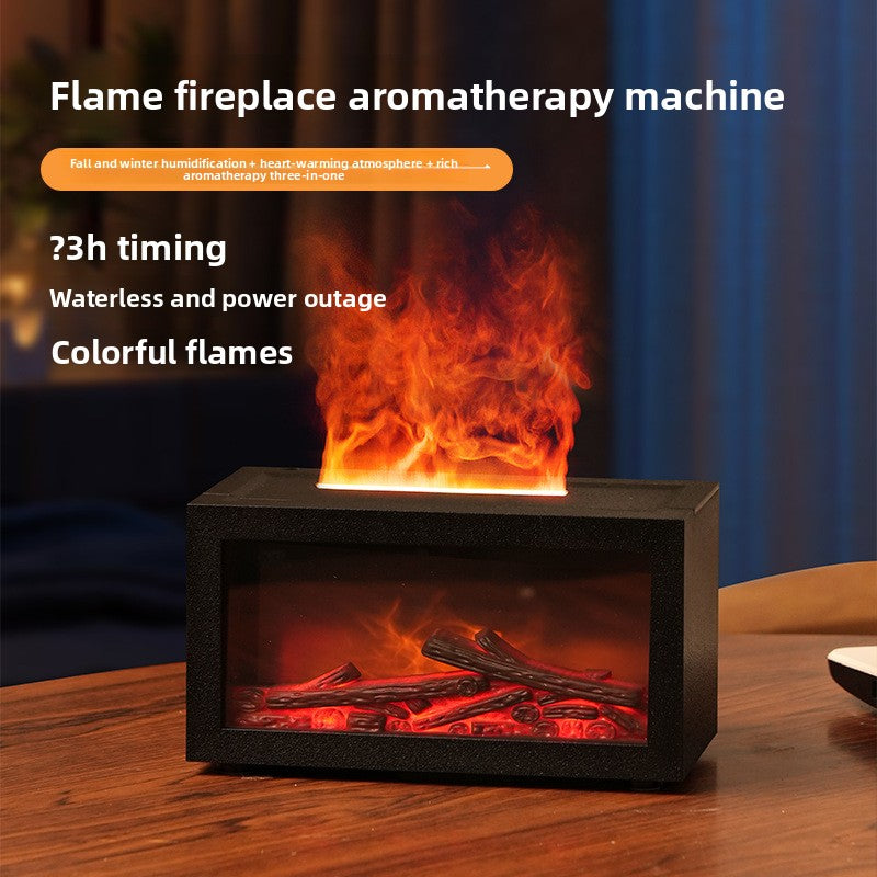 3D Flame Effect Ultrasonic Humidifier with Aromatherapy Function