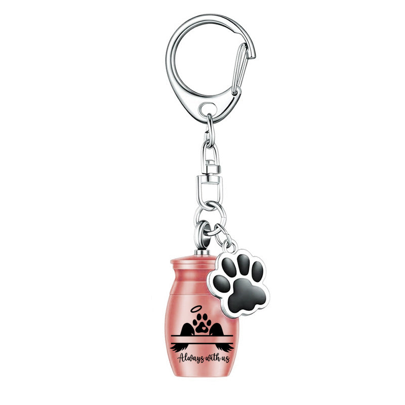 Commemorative Pet Paw Print Keychain Necklace Pendant