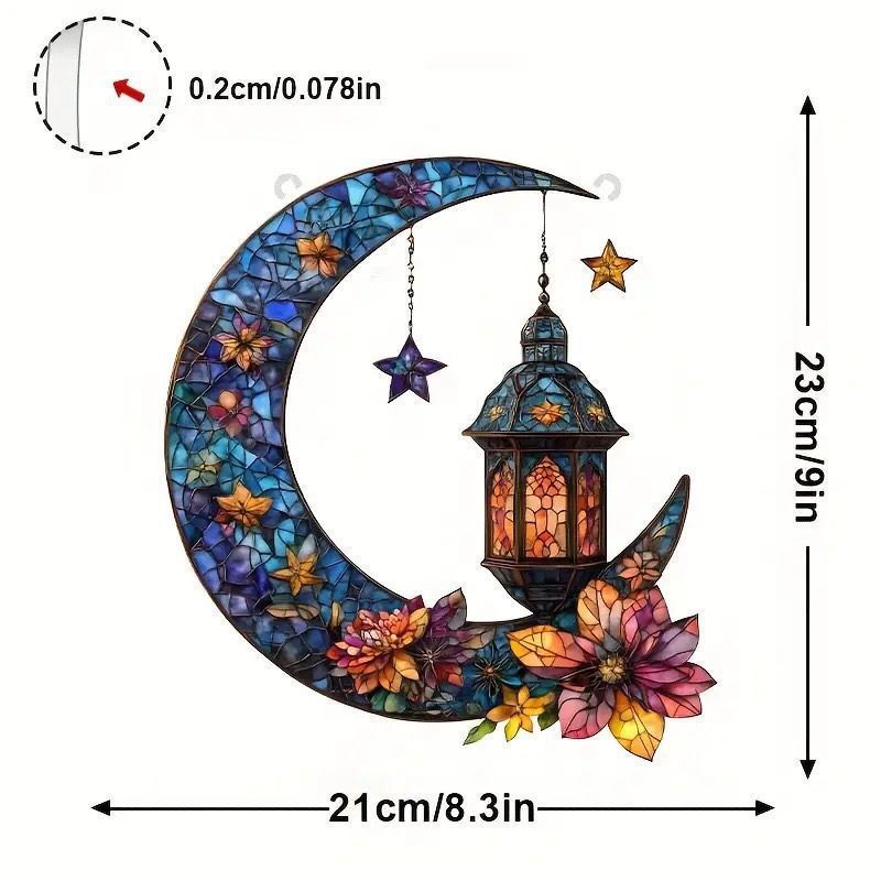 Acrylic Sun Catcher Moon Decorative Hanging Ornament