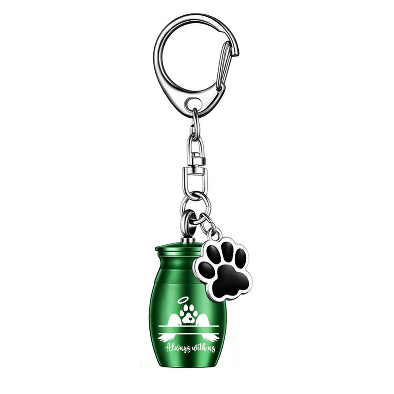 Commemorative Pet Paw Print Keychain Necklace Pendant