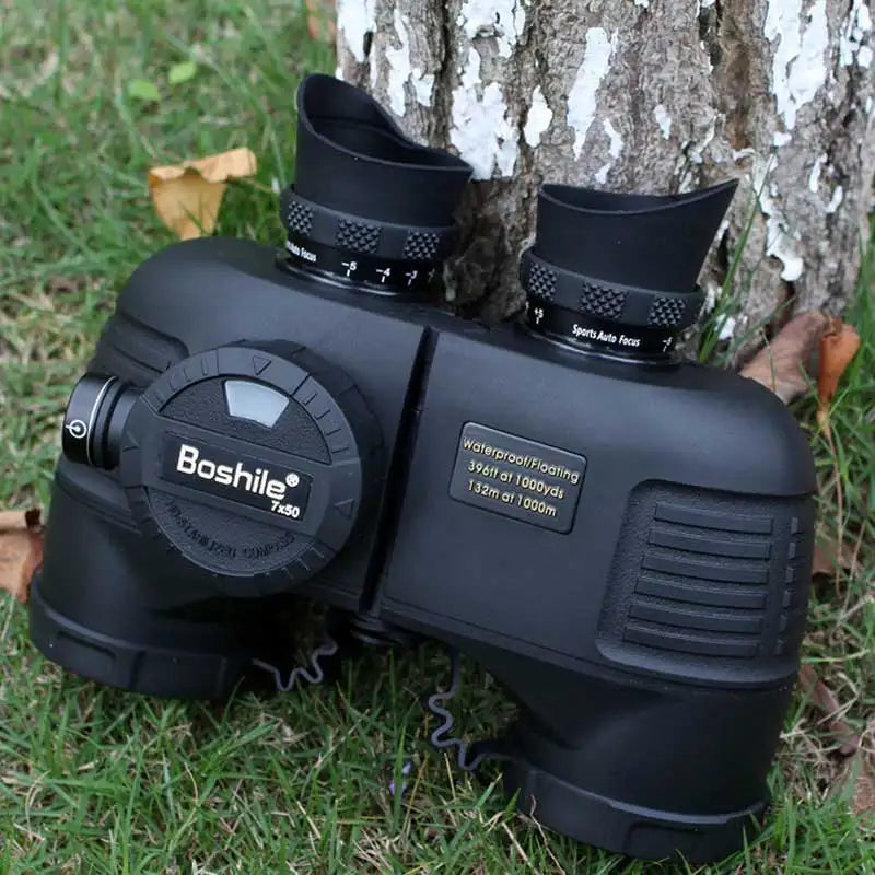 Profissional Telescope Boshile 7x50 Compass Binoculars Waterproof Floating HD Bak4 Powerful Nitrogen NavigatioHiking Hunting