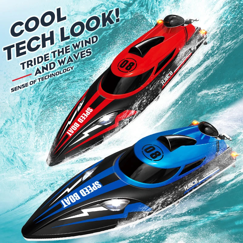 HJ808 RC Battery Boat 2.4Ghz 25km/h High-Speed Remote Control Racing Ship Water Speed Boat Children Model Toy Gift