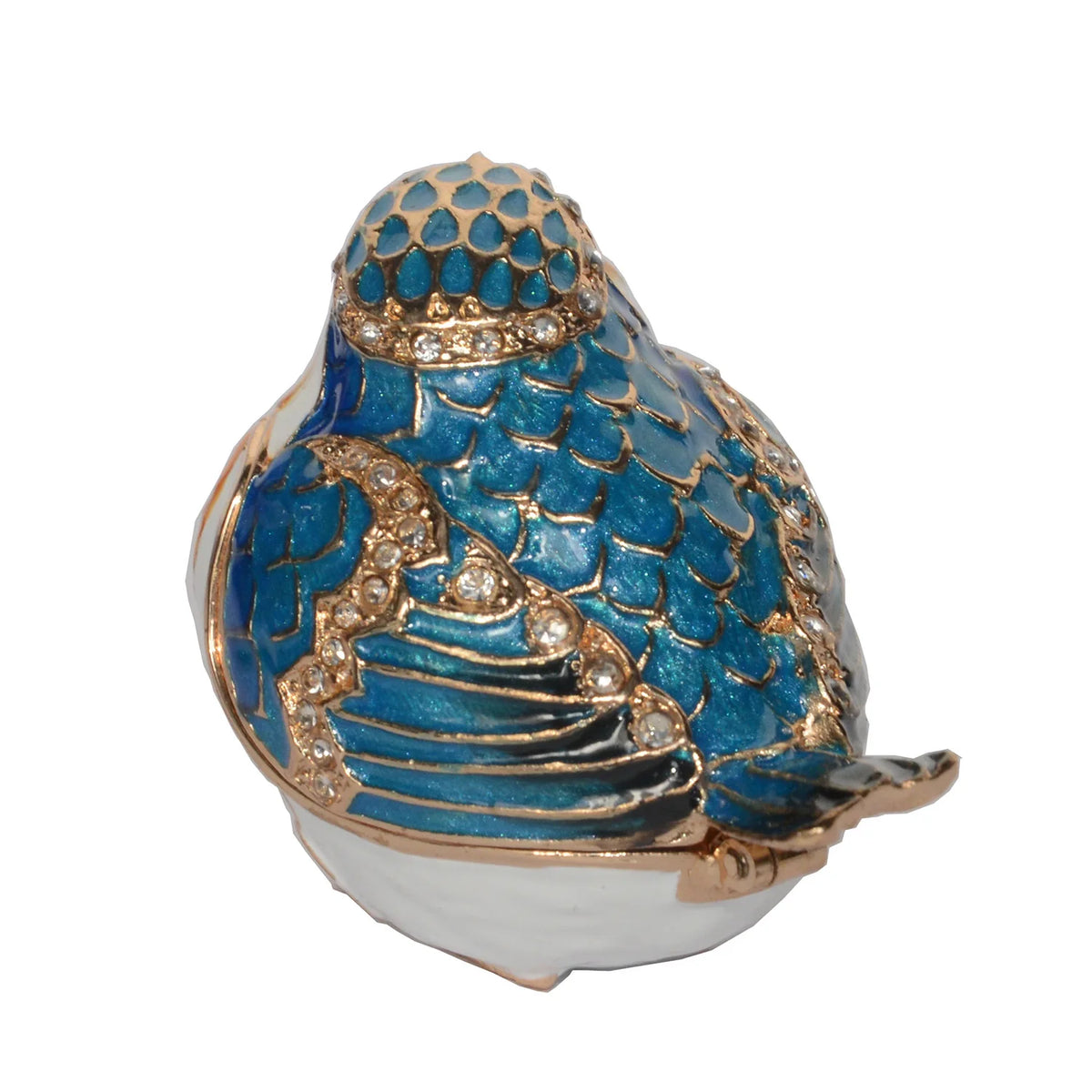 Enameled Jeweled Robin Bird Trinket Jewelry Box Bird Decoration Ring Holder