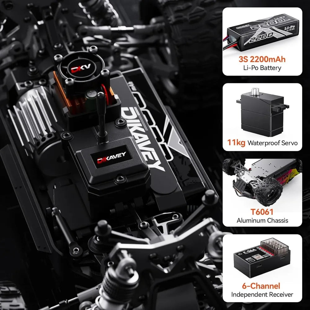 1/16 50MPH Brushless 4WD RC Truck,Upgradeable All-Terrain Remote Control Cars with 3S Battery,Waterproof Fast Off-Road RC