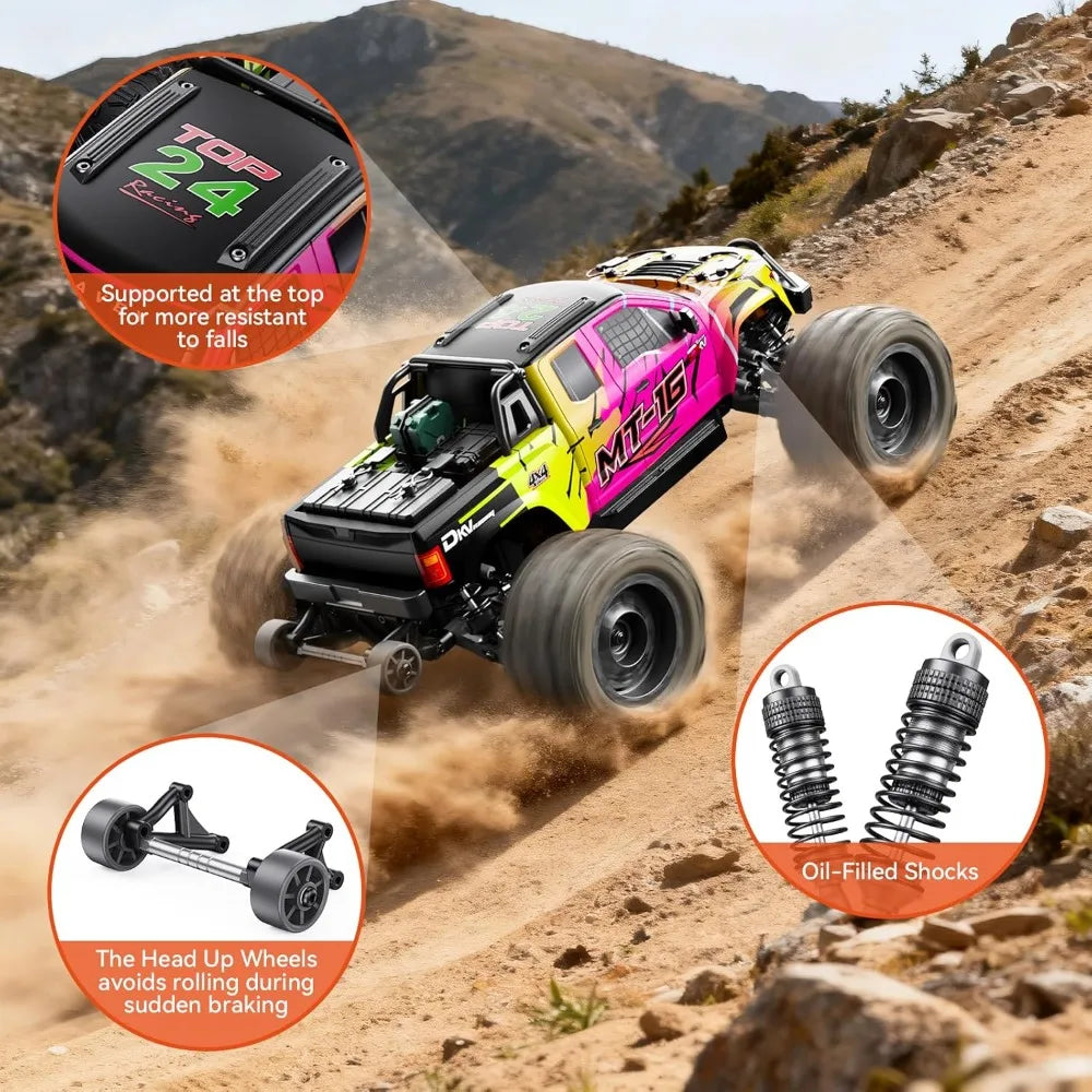 1/16 50MPH Brushless 4WD RC Truck,Upgradeable All-Terrain Remote Control Cars with 3S Battery,Waterproof Fast Off-Road RC
