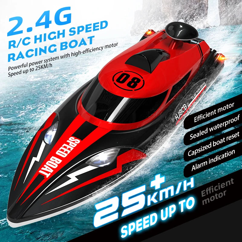 HJ808 RC Battery Boat 2.4Ghz 25km/h High-Speed Remote Control Racing Ship Water Speed Boat Children Model Toy Gift