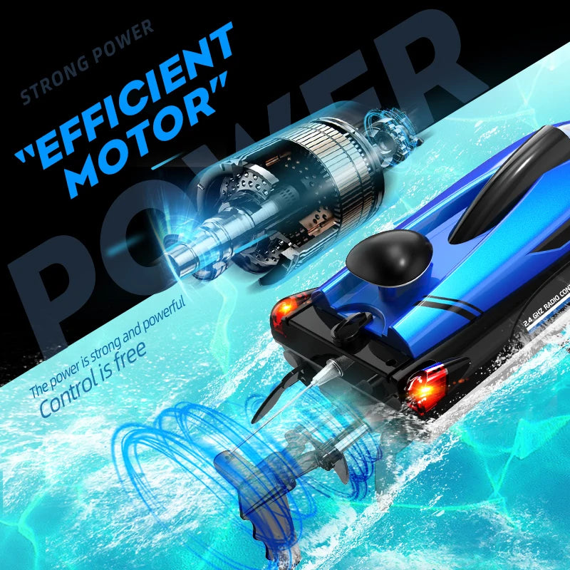 HJ808 RC Battery Boat 2.4Ghz 25km/h High-Speed Remote Control Racing Ship Water Speed Boat Children Model Toy Gift