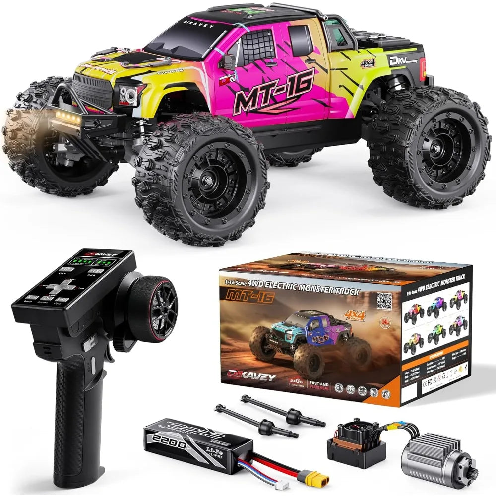 1/16 50MPH Brushless 4WD RC Truck,Upgradeable All-Terrain Remote Control Cars with 3S Battery,Waterproof Fast Off-Road RC