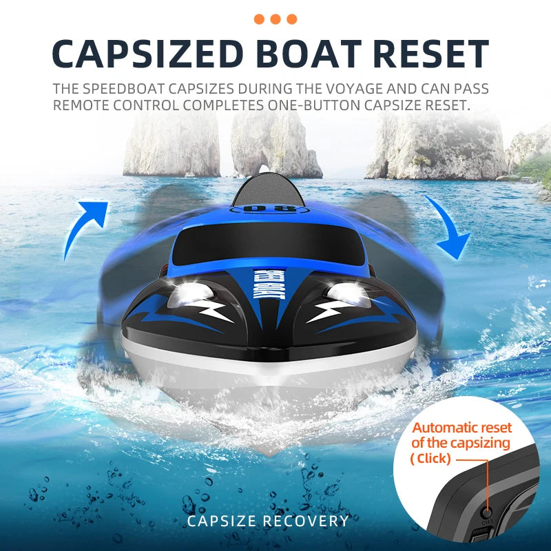 HJ808 RC Battery Boat 2.4Ghz 25km/h High-Speed Remote Control Racing Ship Water Speed Boat Children Model Toy Gift
