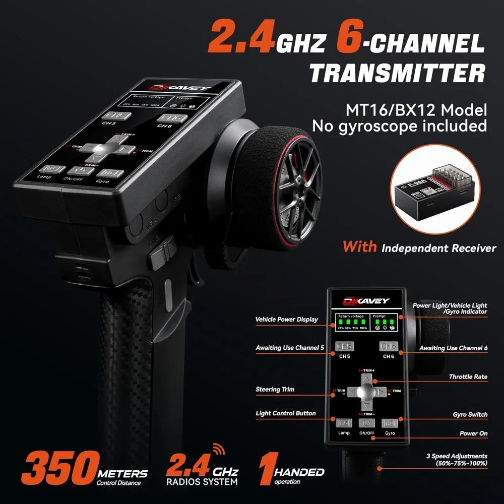 1/16 50MPH Brushless 4WD RC Truck,Upgradeable All-Terrain Remote Control Cars with 3S Battery,Waterproof Fast Off-Road RC