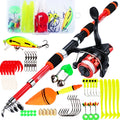 Sougayilang 1.8M Spinning Fishing Rod and Reel Combo 5.2:1 Telescopic Rod with 3BB Fishign Reel Max Drag 5kg Full Fishing Kit