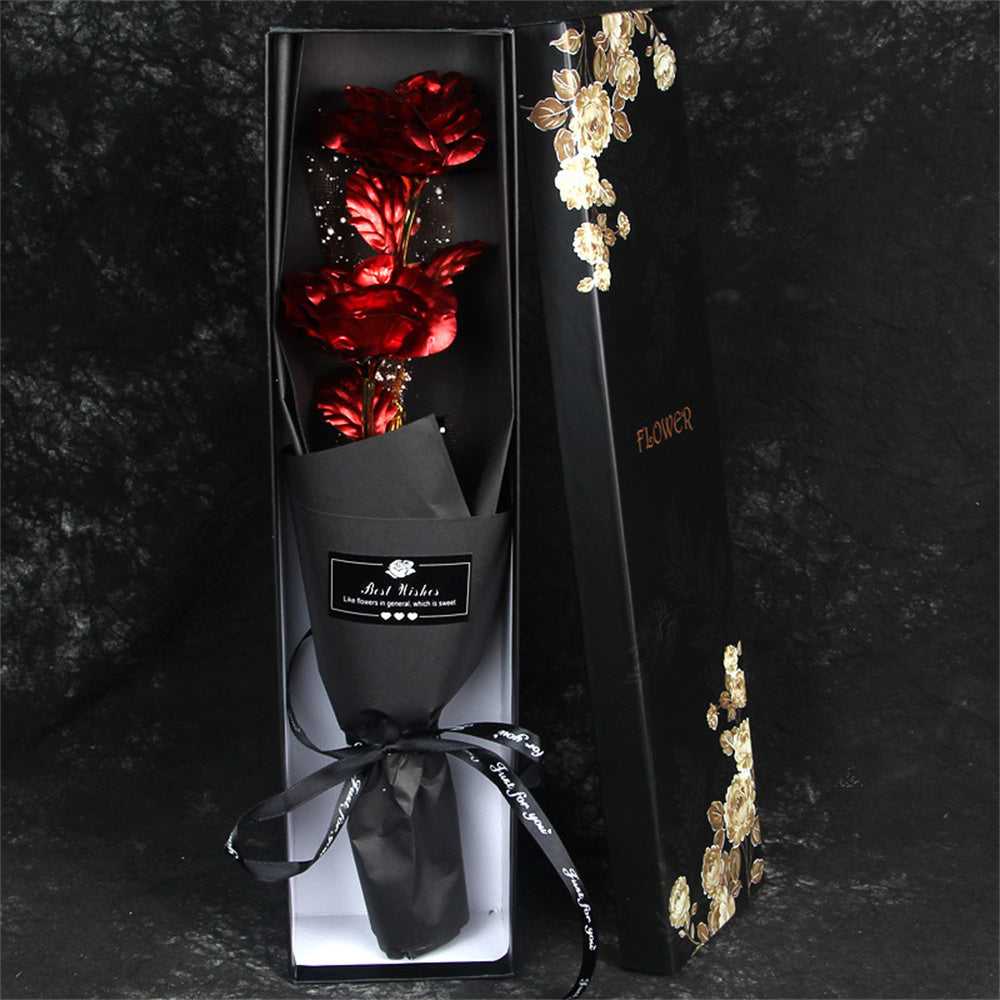 Gold Foil Roses Colorful Rose Bouquet Artificial Forever Flowers Valentine's Day Gifts for Lover