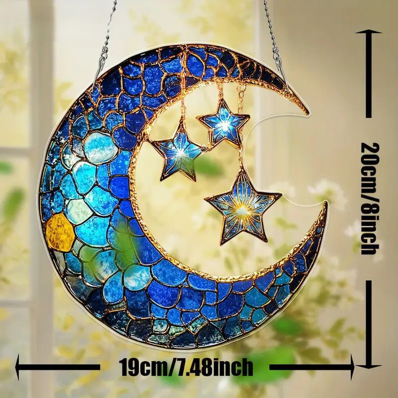Acrylic Sun Catcher Moon Decorative Hanging Ornament