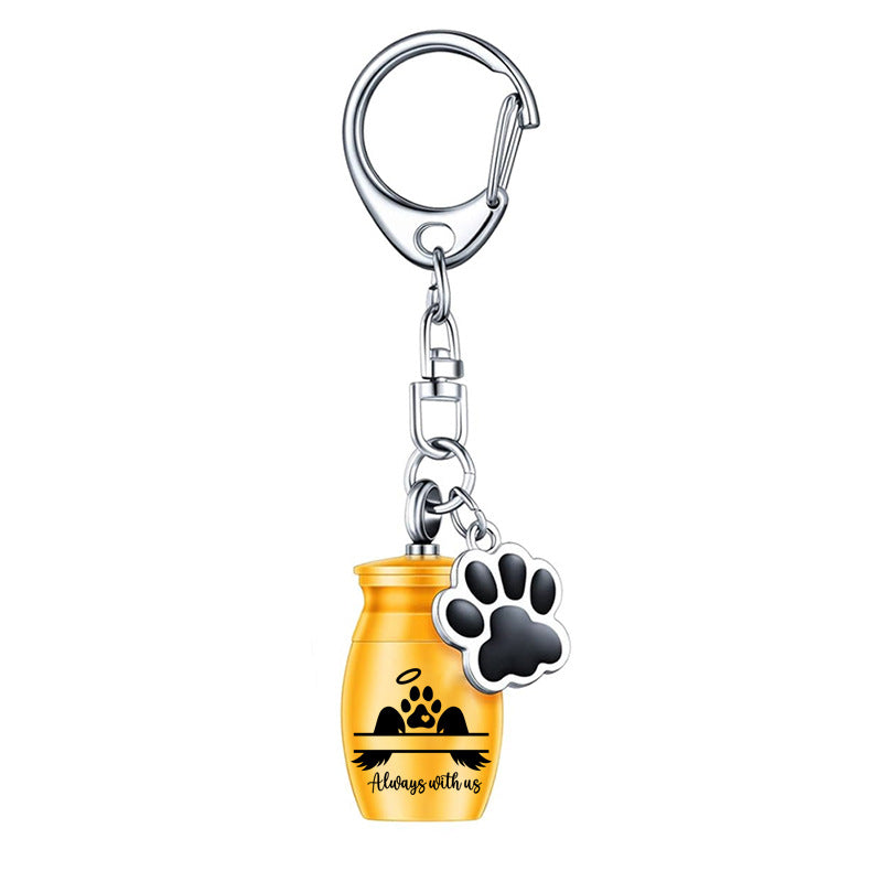 Commemorative Pet Paw Print Keychain Necklace Pendant