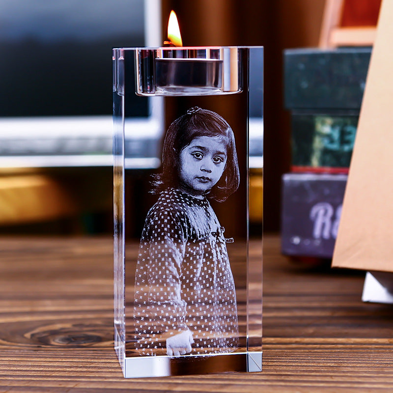 Crystal Candlestick Photo Holder Romantic Home Decor