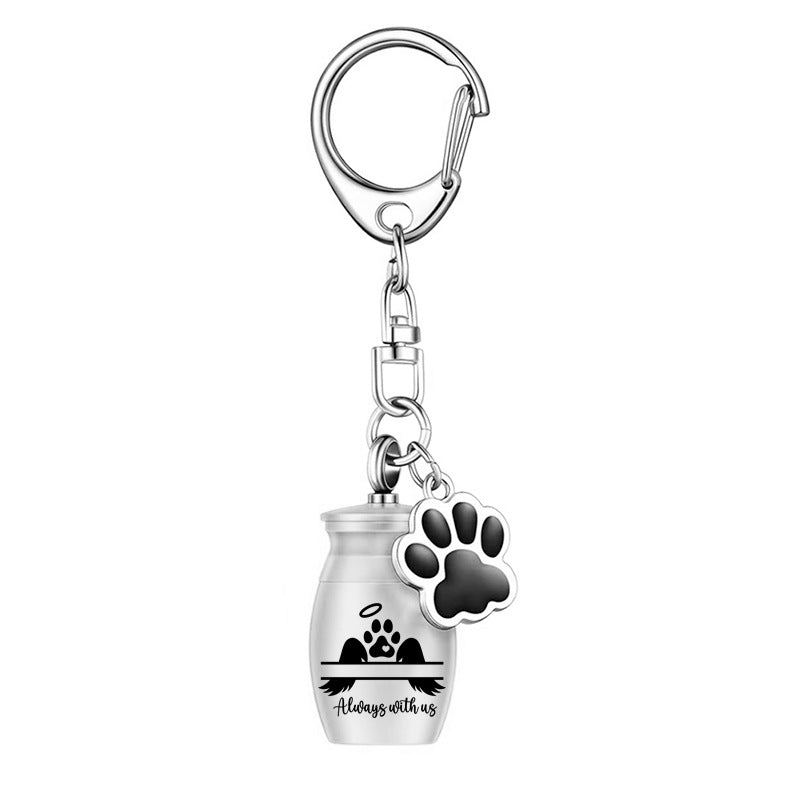 Commemorative Pet Paw Print Keychain Necklace Pendant