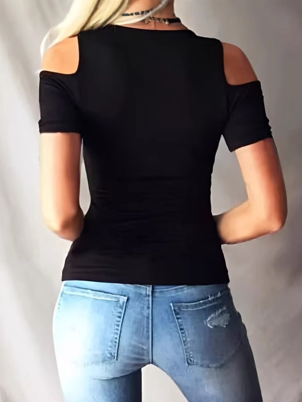 Women's Off-Shoulder Rope T-Shirt