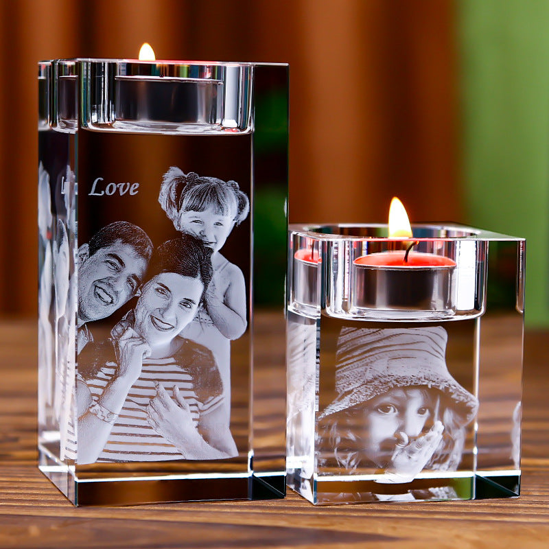 Crystal Candlestick Photo Holder Romantic Home Decor