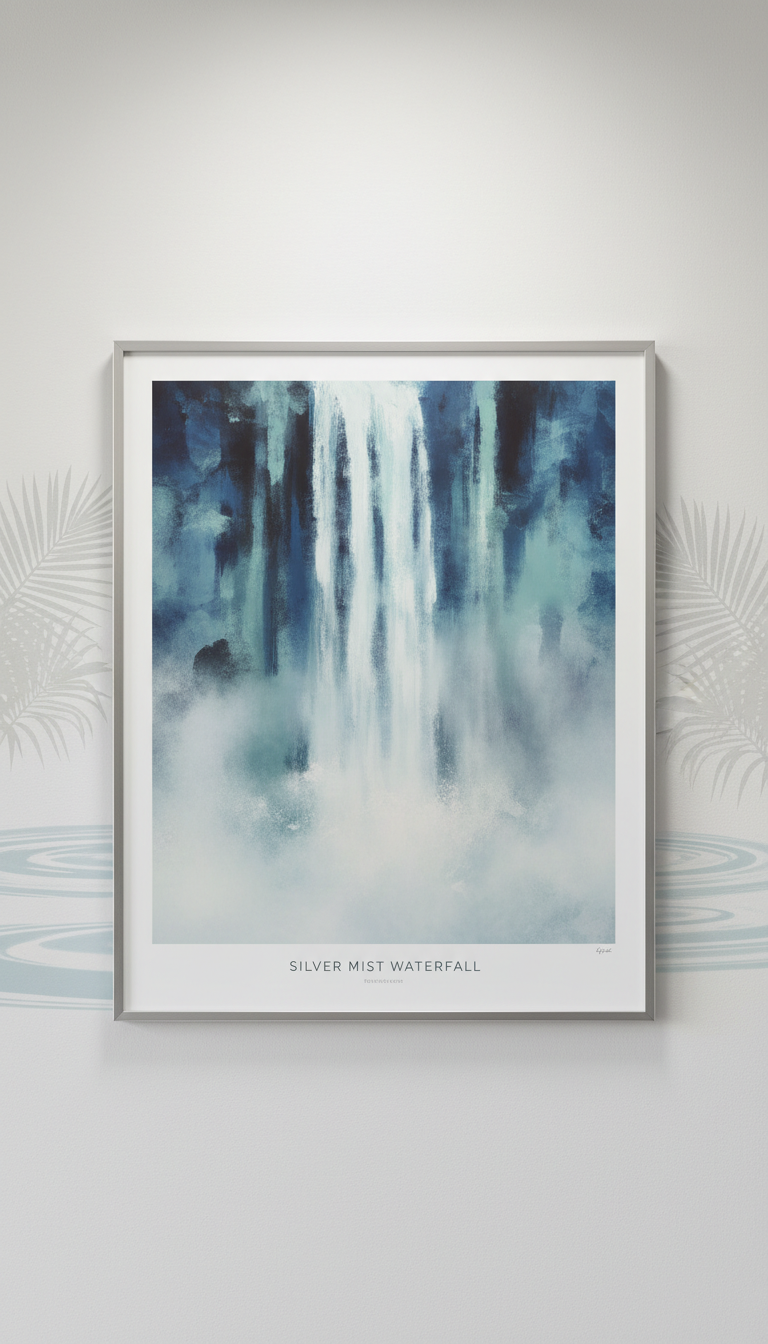 Silver Mist Waterfall Matte Poster
