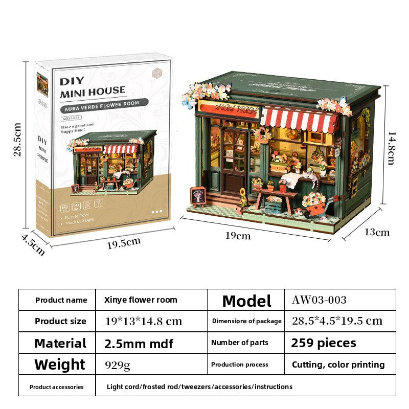 Creative DIY Wooden Miniature House Model
