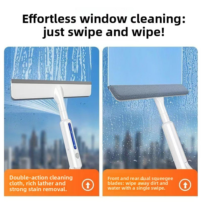 Extendable Window Cleaning Tool with Scrubbing Panel