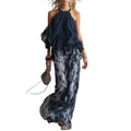 Floral Print Sleeveless Top and Wide-Leg Pants Set